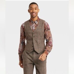 Waistcoat Houston White Plaid Suit Vest